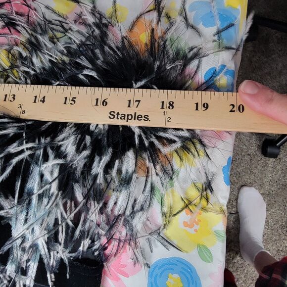 Newport News Dress Sm Vintage Ostrich Feather LBD Black Sheath Cocktail Glam - Picture 12 of 17